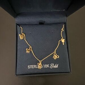 SOLD Disneyland Crislu Gold Snacks Necklace